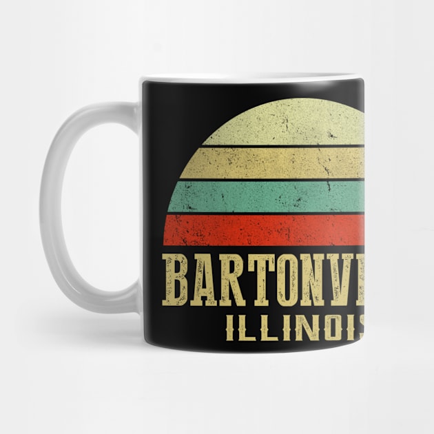 ILLINOIS - Vintage Retro Sunset BARTONVILLE, IL Shirt by LIPTIN